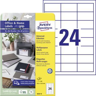 Avery univerzális címke - fehér 64,6 x 33,8mm