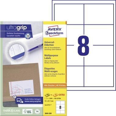 Avery univerzális címke 97 x 67,7 mm - fehér 200+20 ív
