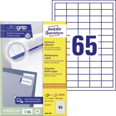 Avery univerzális címke 38 x 21,2 mm - fehér 200+20 ív