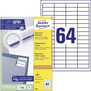 Avery univerzális címke - fehér 48,5 x 16,9 mm 100 ív