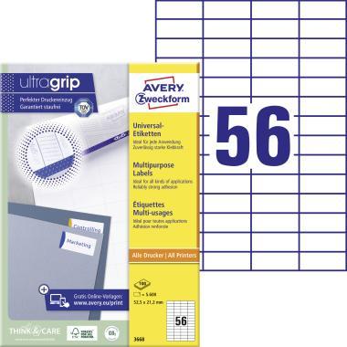 Avery univerzális címke - fehér 52,5 x 21,2 mm 100 ív