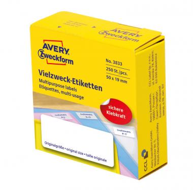 Avery univerzális címkék adagoló dobozban 50x19mm - fehér