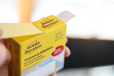 Avery öntapadó jelölőpont adagoló dobozban  - pink 10 mm