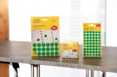 Avery öntapadó jelölőpont adagoló dobozban - zöld 10 mm