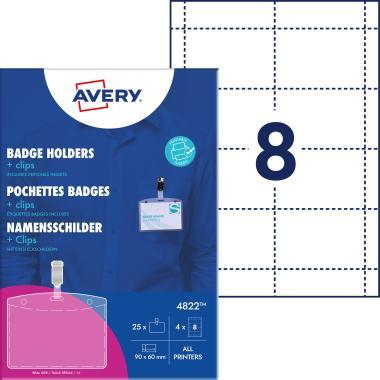 Avery névkitűző betétlap 190 g és névkitűző együtt  60 x 90 mm