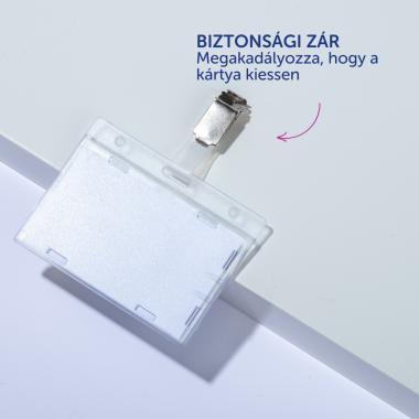 Avery kártyatartó csíptetővel, 1 kártyához, 85 × 54 mm, 25 db - átlátszó