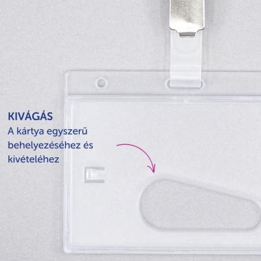 Avery kártyatartó csíptetővel, 1 kártyához, 85 × 54 mm, 25 db - átlátszó
