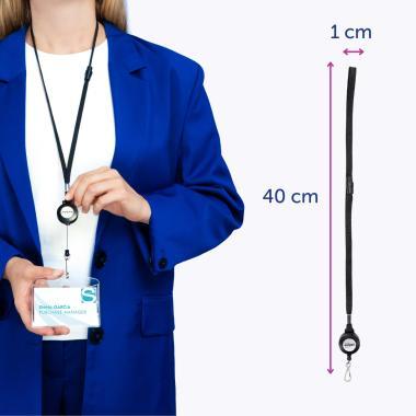 Avery nyakpánt kihúzható, 400 × 8 mm, 10 db - fekete
