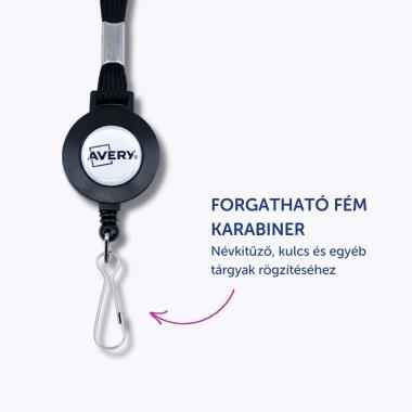 Avery nyakpánt kihúzható, 400 × 8 mm, 10 db - fekete