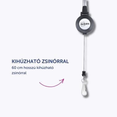 Avery nyakpánt kihúzható, 400 × 8 mm, 10 db - fekete