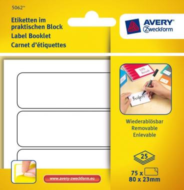 Avery visszaszedhető öntapadó kézzel írható címke 80 x 23 mm