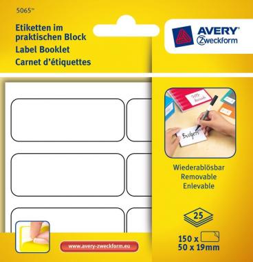 Avery visszaszedhető öntapadó kézzel írható címke 50 x 19 mm
