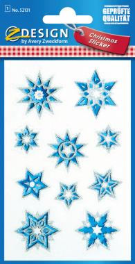 Christmas transparent glamour blue-silver stars