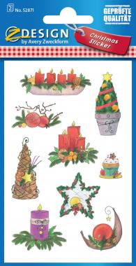 Karácsonyi papír matrica - advent 2 ív