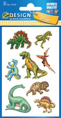 Avery papír matrica - dinoszauruszok  3 ív