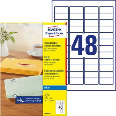 Avery átlátszó címzés címke 45,7 x 21,1 mm
