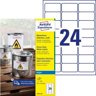 Avery időjárásálló fehér poliészter címke 63,5 x 33,9 mm