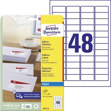 Avery fehér címzés címke 45,7 x 21,2 mm