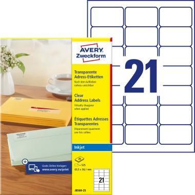Avery átlátszó címzés címke 63,5 x 38,1 mm