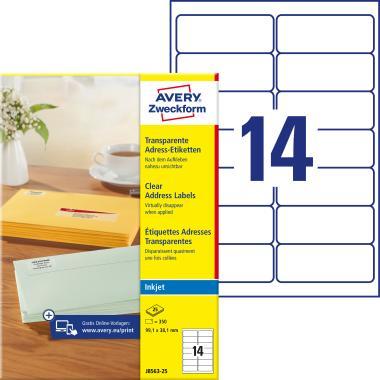 Avery átlátszó címzés címke 99,1 x 38,1 mm