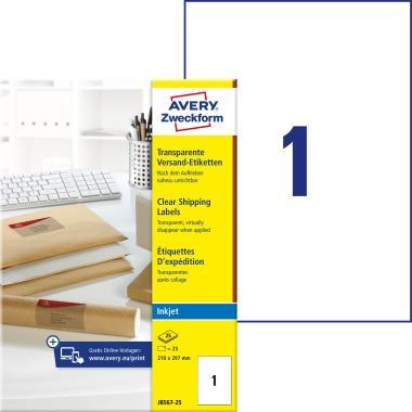 Avery átlátszó csomag címke 210 x 297 mm