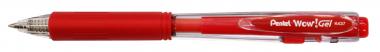 Pentel zselés rollertoll nyomógombos háromszög fogózóna WoW!GEL  0,7 mm - piros