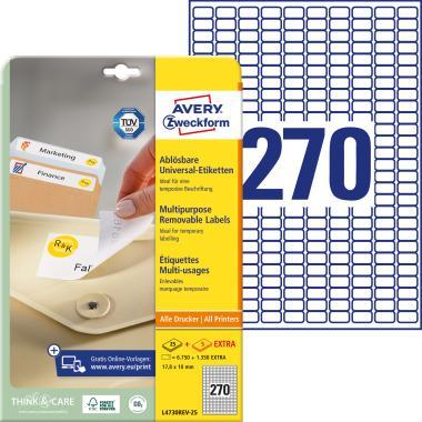 Avery univerzális visszaszedhető címke 17,8 x 10 mm