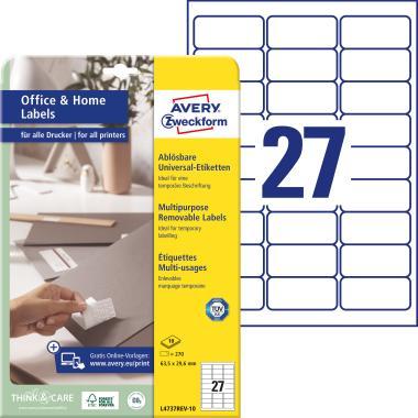 Avery univerzális visszaszedhető címke 63,5 x 29,6 mm