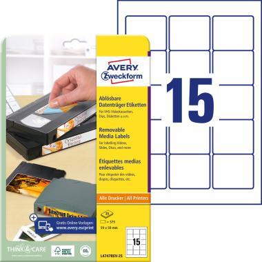 Avery visszaszedhető címke ZIP lemezre 59 x 50 mm