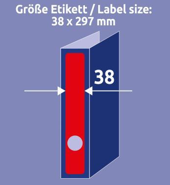 Avery iratrendező címke piros 38 x 297 mm