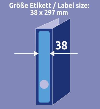 Avery iratrendező címke kék 38 x 297 mm