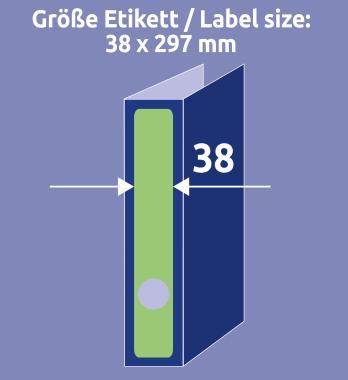 Avery iratrendező címke zöld 38 x 297 mm