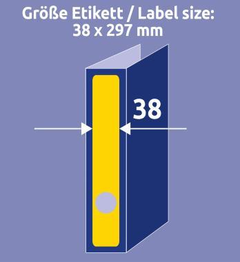 Avery iratrendező címke sárga 38 x 297 mm