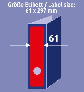 Avery iratrendező címke piros 61 x 297 mm