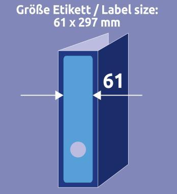 Avery iratrendező címke kék 61 x 297 mm