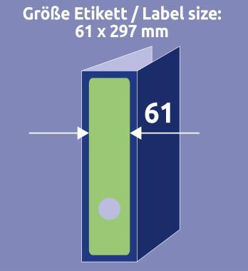 Avery iratrendező címke zöld 61 x 297 mm