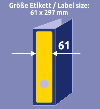 Avery iratrendező címke sárga 61 x 297 mm