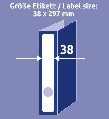 Avery iratrendező címke fehér 38 x 297 mm