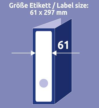 Avery iratrendező címke fehér 61 x 297 mm