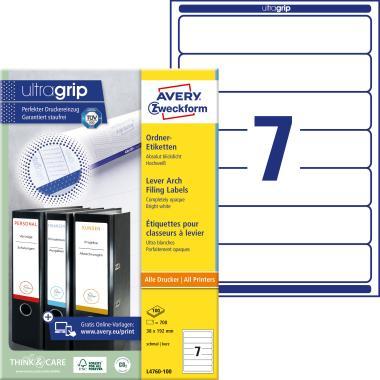 Avery iratrendező címke - fehér 192 x 38 mm 100 ív