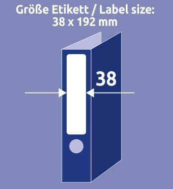 Avery visszaszedhető iratrendező címke fehér 38 x 192 mm