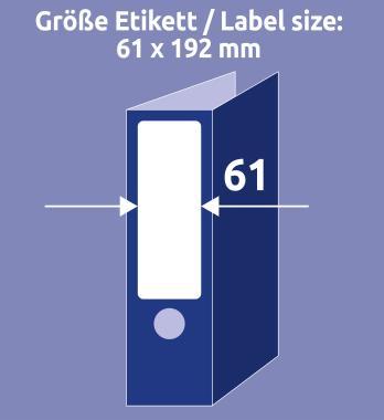 Avery iratrendező címke fehér 192 x 61 mm
