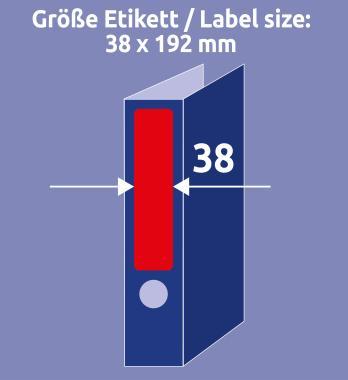Avery iratrendező címke piros, 192 x 38 mm