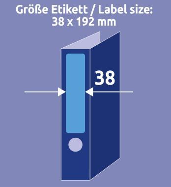Avery iratrendező címke kék, 192 x 38 mm