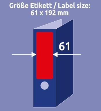 Avery iratrendező címke piros, 192 x 61 mm