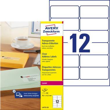 Avery átlátszó címzés címke 99,1 x 42,3 mm