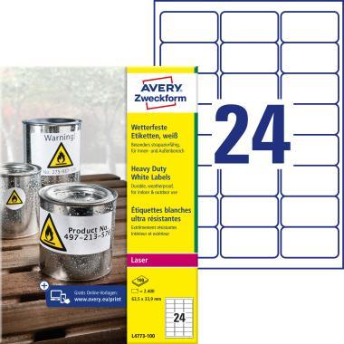 Avery időjárásálló poliészter címke - fehér 63,5 x 33,9 mm 100 ív