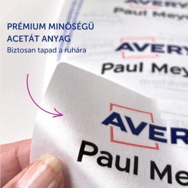 Avery öntapadó névcímke acetátselyem, 63,5 × 29,6 mm, 540 db - fehér