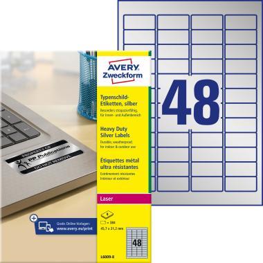 Avery ipari ezüst poliészter címke 45,7 x 21,2 mm