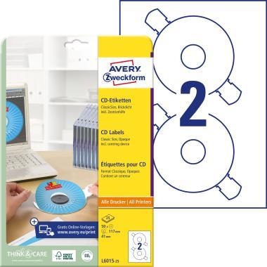 Avery nagyfedőképességű CD címke +központosító, 117 mm